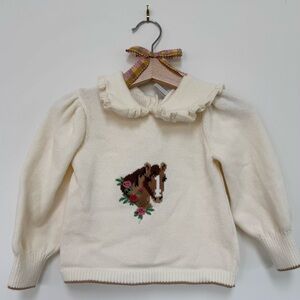 Janie and Jack Cream Knit Sweater